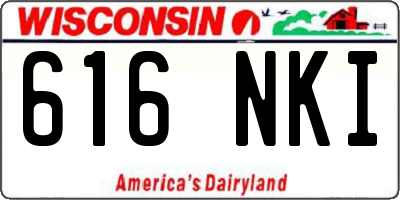 WI license plate 616NKI