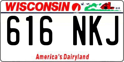 WI license plate 616NKJ