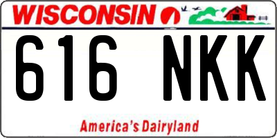 WI license plate 616NKK