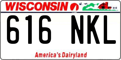 WI license plate 616NKL
