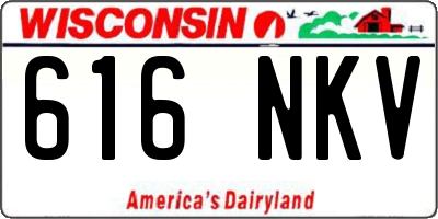 WI license plate 616NKV