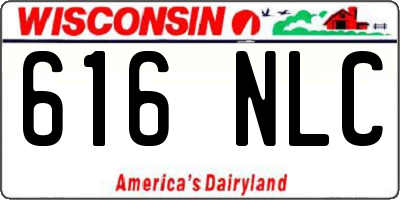 WI license plate 616NLC