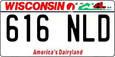 WI license plate 616NLD
