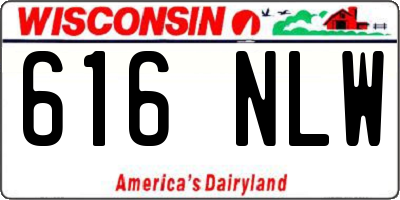 WI license plate 616NLW