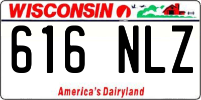 WI license plate 616NLZ