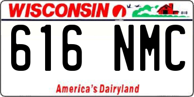 WI license plate 616NMC