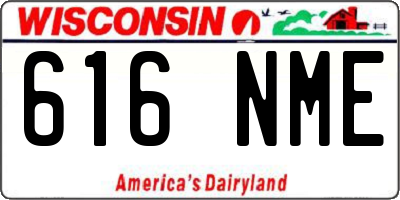 WI license plate 616NME