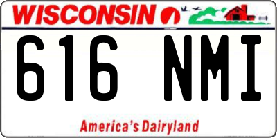 WI license plate 616NMI