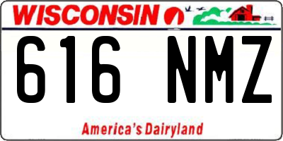 WI license plate 616NMZ