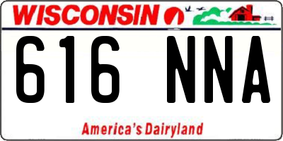 WI license plate 616NNA