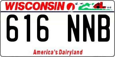 WI license plate 616NNB