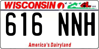 WI license plate 616NNH
