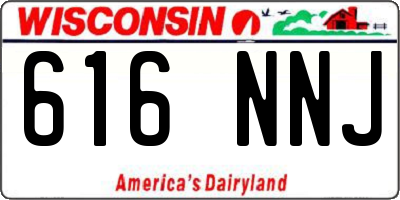 WI license plate 616NNJ
