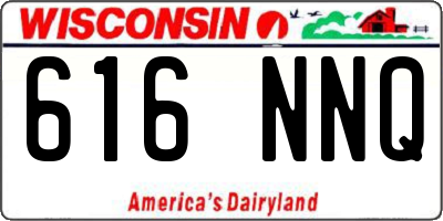 WI license plate 616NNQ
