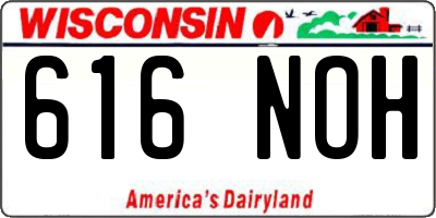 WI license plate 616NOH