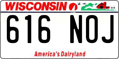 WI license plate 616NOJ