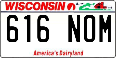 WI license plate 616NOM