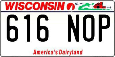 WI license plate 616NOP