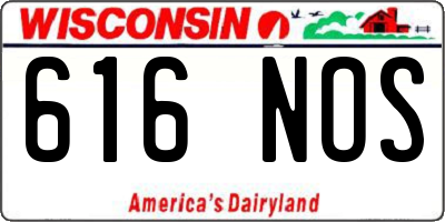 WI license plate 616NOS