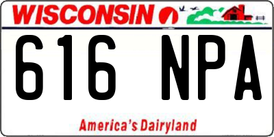 WI license plate 616NPA