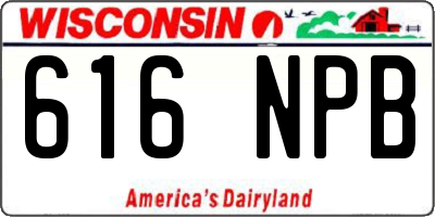 WI license plate 616NPB