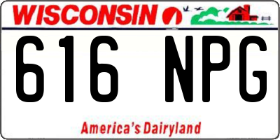 WI license plate 616NPG