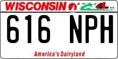 WI license plate 616NPH