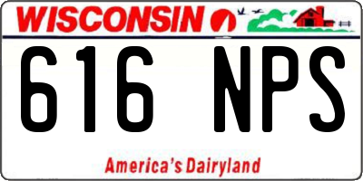 WI license plate 616NPS