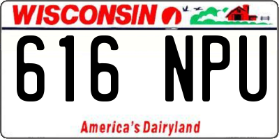 WI license plate 616NPU