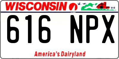 WI license plate 616NPX