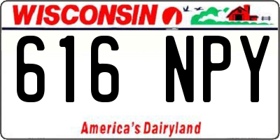 WI license plate 616NPY