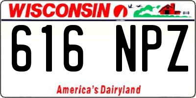 WI license plate 616NPZ