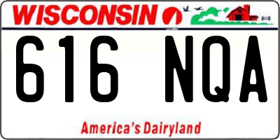 WI license plate 616NQA