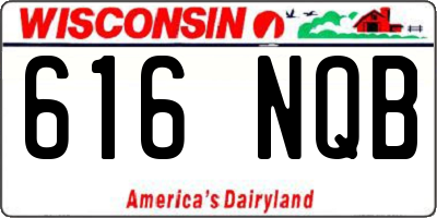 WI license plate 616NQB