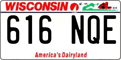 WI license plate 616NQE