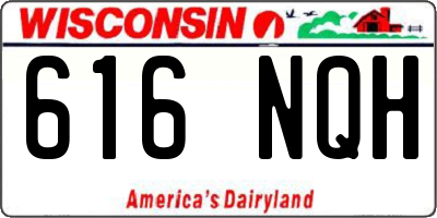 WI license plate 616NQH