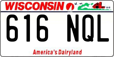 WI license plate 616NQL