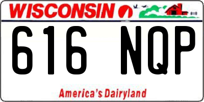 WI license plate 616NQP