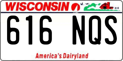 WI license plate 616NQS