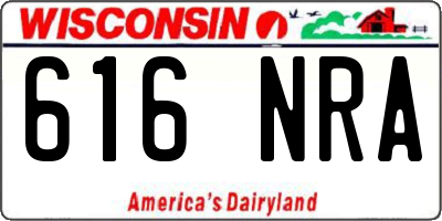WI license plate 616NRA