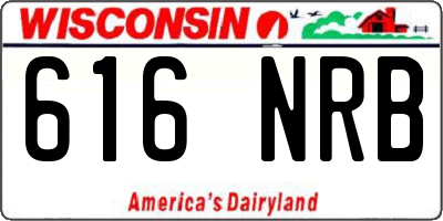 WI license plate 616NRB