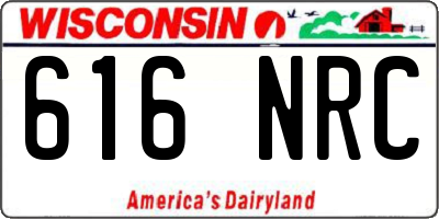 WI license plate 616NRC