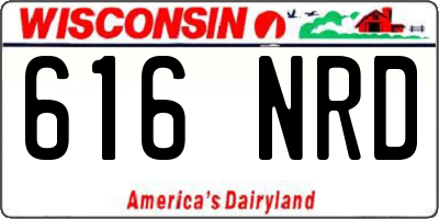 WI license plate 616NRD
