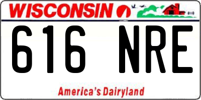 WI license plate 616NRE