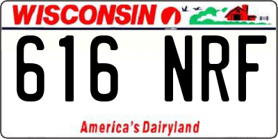 WI license plate 616NRF