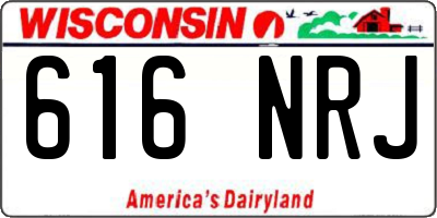 WI license plate 616NRJ