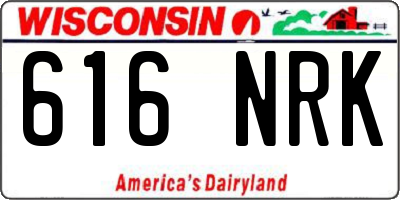 WI license plate 616NRK