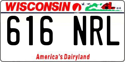 WI license plate 616NRL