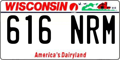 WI license plate 616NRM