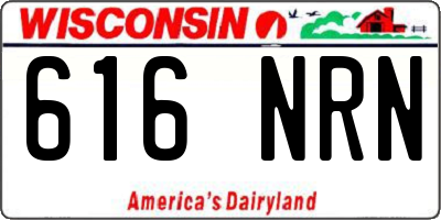 WI license plate 616NRN